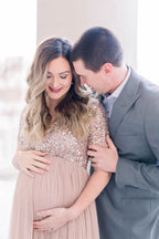 Vestido de maternidad con lentejuelas rosas, vestido maxi de maternidad para baby shower 