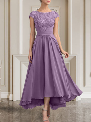 A-line Scoop Floor-Length Lace Chiffon Mother of the Bride Dress With Sequins