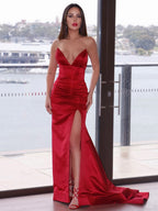 Robe de bal sirène en satin à décolleté cœur SYP136