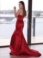 Robe de bal sirène en satin à décolleté cœur SYP136
