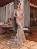 Vestidos largos de fiesta con lentejuelas de sirena SYP22