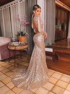 Vestidos largos de fiesta con lentejuelas de sirena SYP22