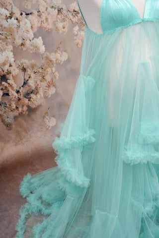 Robes de maternité en maille vert clair