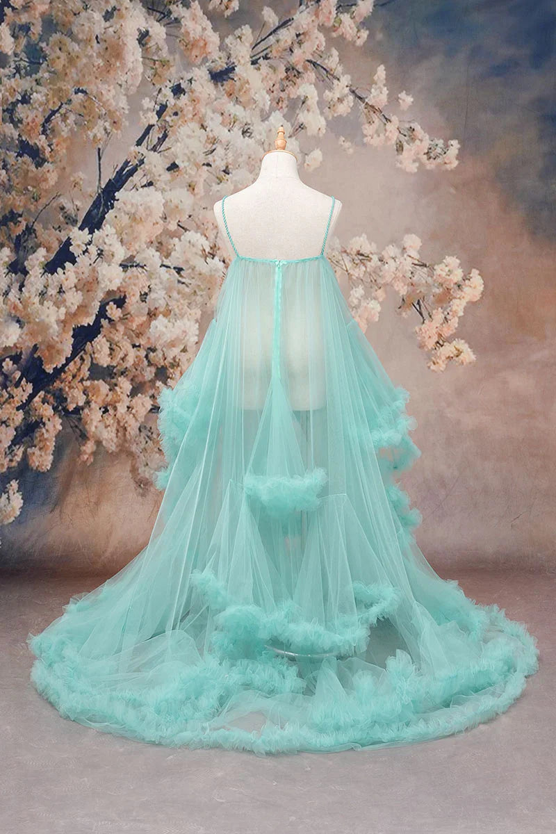 Vestidos de maternidad de malla verde claro