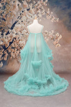 Vestidos de maternidad de malla verde claro