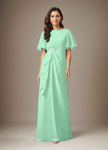 Dark Navy Sheath Beaded Chiffon Dress