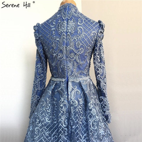 On Sale no return no refundSale Muslim Black Crystal Long Sleeves Evening Dresses 2025 Mermaid Luxury High-end Evening Gowns Plus Size LA70419