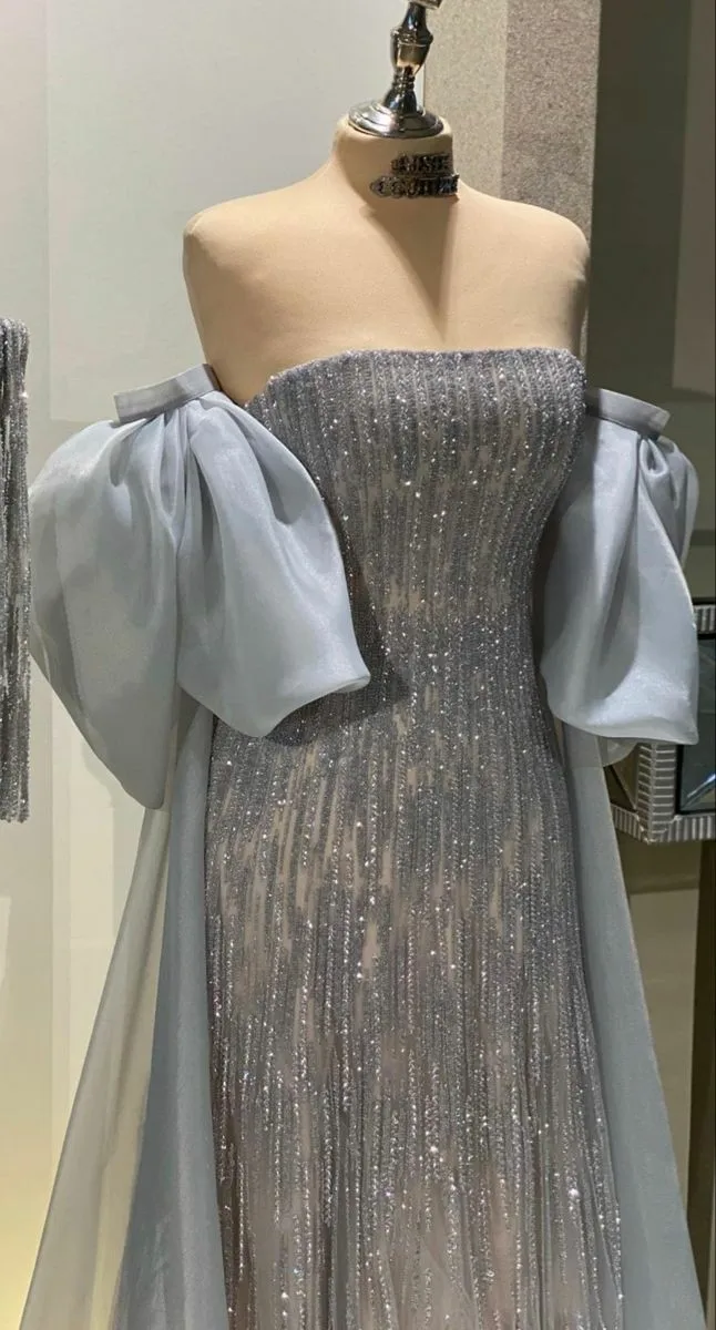Robe de bal bustier en tulle bleu poudré, longueur au sol, pour une occasion spéciale Y4910