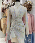 Vestido de fiesta sexy con lentejuelas brillantes Y2592