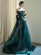 Impresionante vestido de noche de corte A sin tirantes, ideal para concursos de belleza (modelo Y6876)