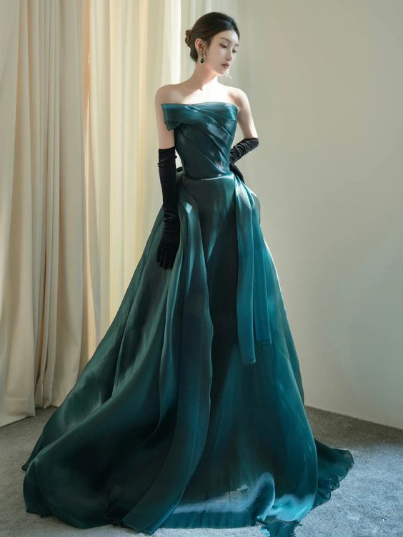 Impresionante vestido de noche de corte A sin tirantes, ideal para concursos de belleza (modelo Y6876)