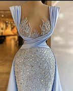 Robe de bal élégante et luxueuse à paillettes, robe de soirée sans manches à sequins, longueur au sol Y4364