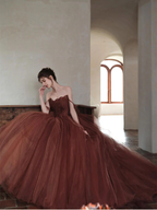 Robe de bal glamour en tulle à fines bretelles et coupe trapèze, idéale pour un 16e anniversaire (Y7176)