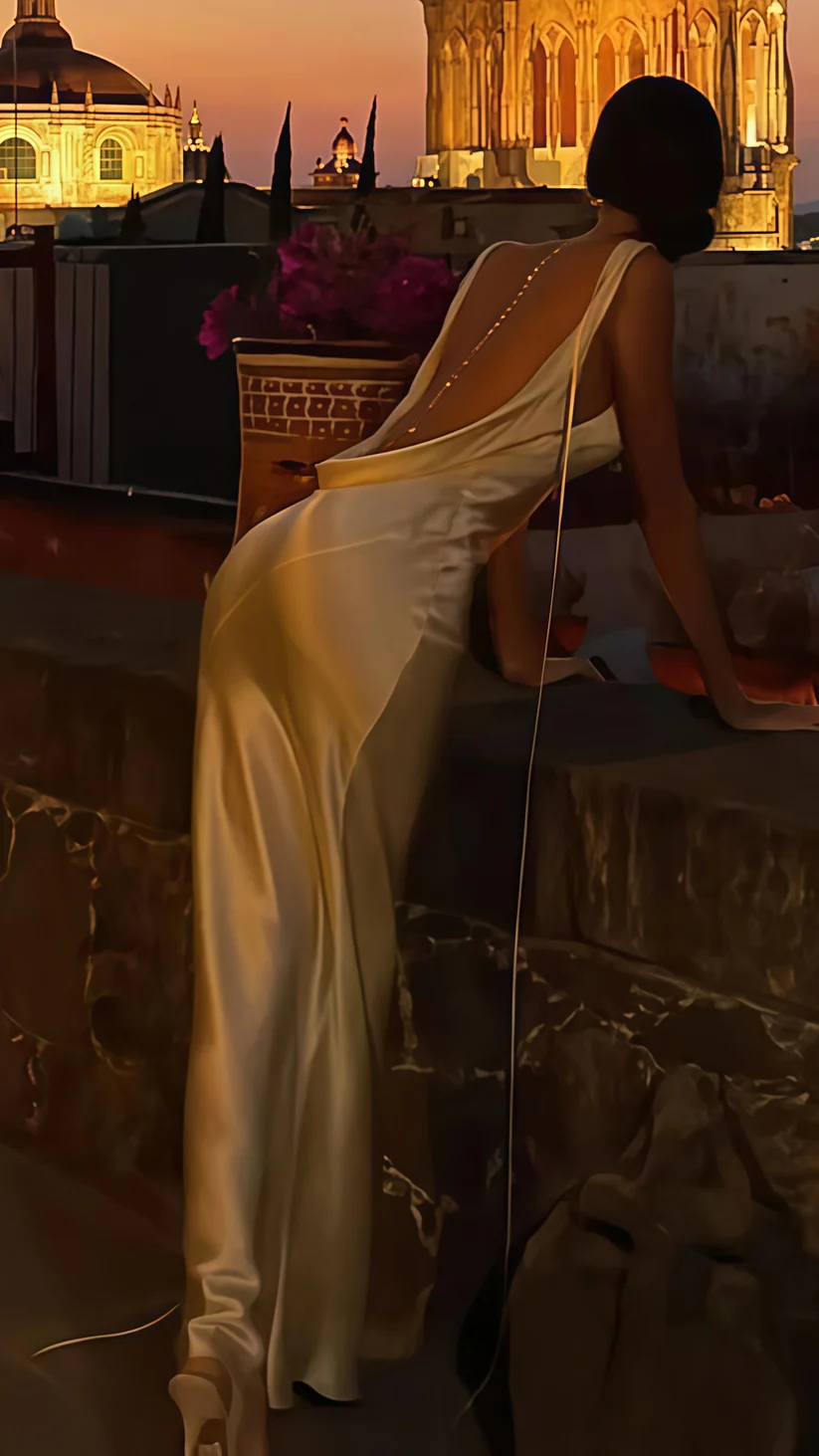 Vestido de noche largo de satén sin espalda, sexy y ajustado, modelo Y8280