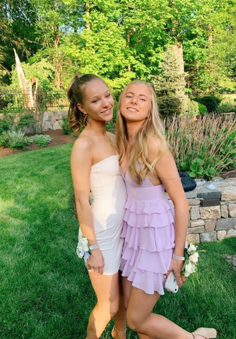 Cute A-line Purple Tiered Homecoming Dress Purple Party Dress Y2536