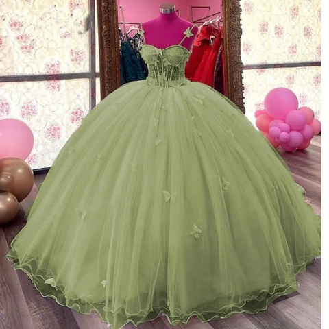 Robe de princesse glamour en tulle violet avec papillons, robe de bal, robe pour les 16 ans Y5463