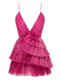 Vestido corto de fiesta con volantes y cuello de espagueti, sexy y minivestido Y2199