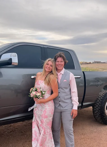 Vestido de noche de sirena con estampado floral en satén rosa dulce Y7828