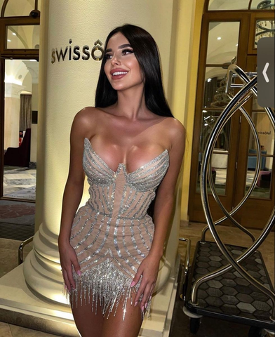 Vestido de fiesta de cumpleaños sexy estilo corazón, vestido de cóctel, vestido brillante para baile de bienvenida Y4421