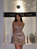 Robe de soirée courte à paillettes Y4425