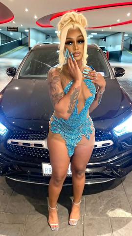 Robe de bal sexy bleue sans manches pour jeune fille noire (Y2239) - Tenue idéale pour un 22e anniversaire