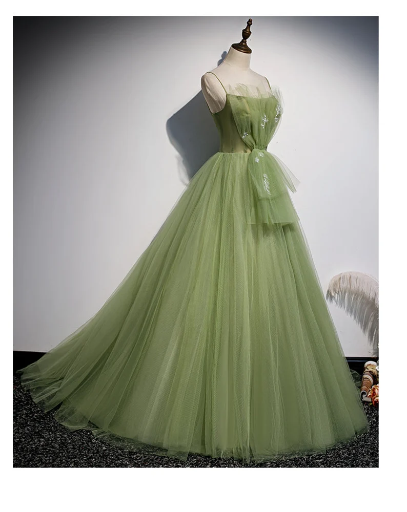 Robe de soirée longue verte pour fille, robe de bal pour femme, robe de remise de diplôme Y4379