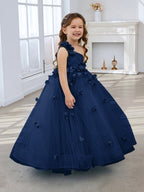 Vestido de princesa/vestido de tul hasta el suelo para niña de las flores 