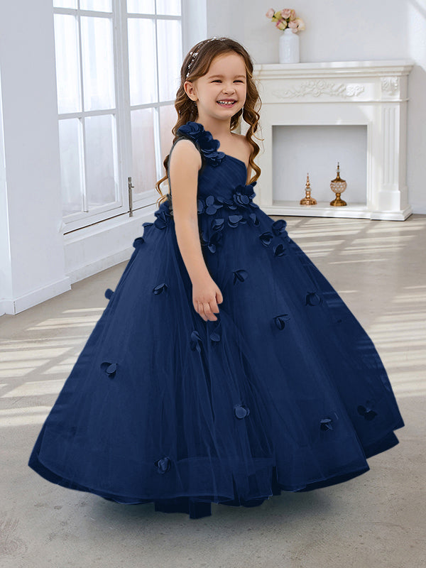 Vestido de princesa/vestido de tul hasta el suelo para niña de las flores 