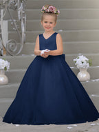 Robe de demoiselle d'honneur intemporelle en satin et tulle, coupe trapèze, sans manches 