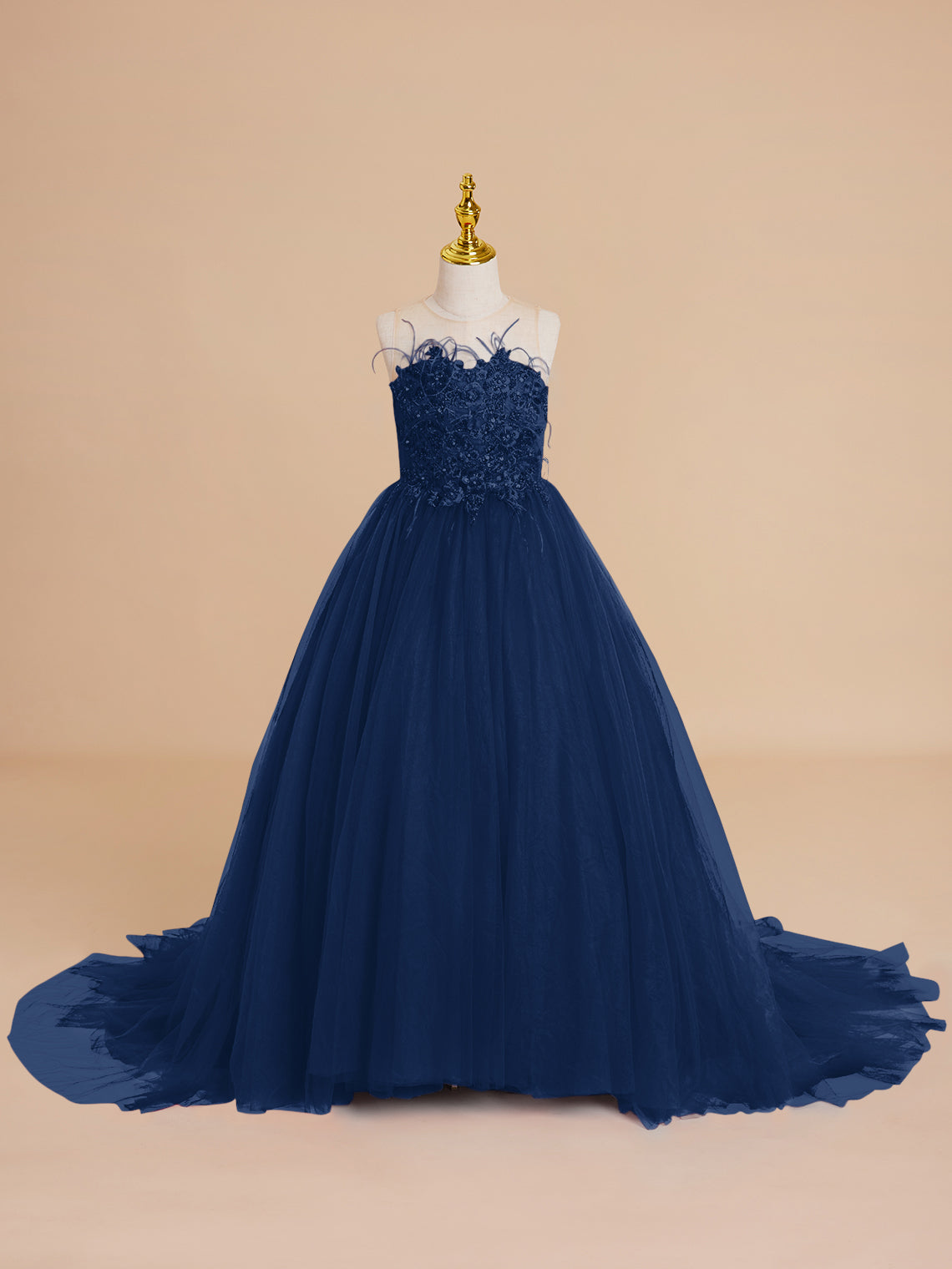 Vestido de princesa/vestido de princesa con cola de tul para niña de las flores 