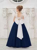 Robe de demoiselle d'honneur à traîne en tulle et dentelle amovible 