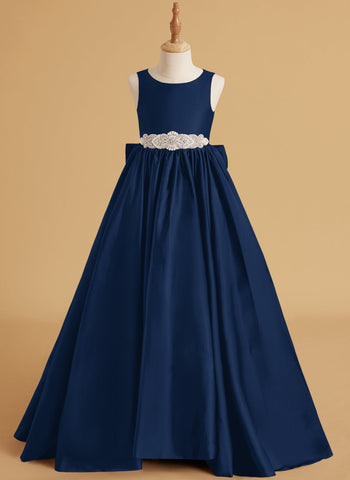 Robe de bal/robe de princesse en satin avec traîne pour demoiselle d'honneur 