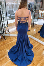 Vestidos de fiesta de satén con escote sirena en V y pedrería, vestidos de noche