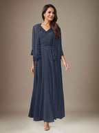 Robe prune trapèze en mousseline à sequins 