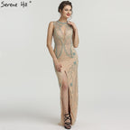 On Sale no return no refundSale New Diamond Beading Luxury Evening Dresses 2025 Sleeveless Illusion Mermaid Fashion Sexy Evening Gowns LA6578
