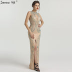 On Sale no return no refundSale New Diamond Beading Luxury Evening Dresses 2025 Sleeveless Illusion Mermaid Fashion Sexy Evening Gowns LA6578