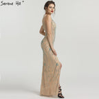 On Sale no return no refundSale New Diamond Beading Luxury Evening Dresses 2025 Sleeveless Illusion Mermaid Fashion Sexy Evening Gowns LA6578