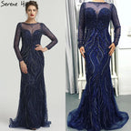 New Long Sleeves Luxury Formal Evening Dresses Mermaid Beading Sequined Fashion Evening Gowns 2025 LA6506