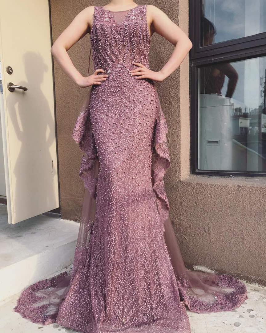 New Mermaid Sleeveless Sexy Evening Dresses Pearls Fashion Off Shoulder Evening Gowns 2025 LA6527