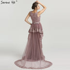 New Mermaid Sleeveless Sexy Evening Dresses Pearls Fashion Off Shoulder Evening Gowns 2025 LA6527