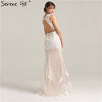 On Sale no return no refundSale New O-Neck Mermaid Elegant Sexy Evening Gowns Fashion Embroidery Pearls Tulle Evening Dress 2025 Real Photo LA6228