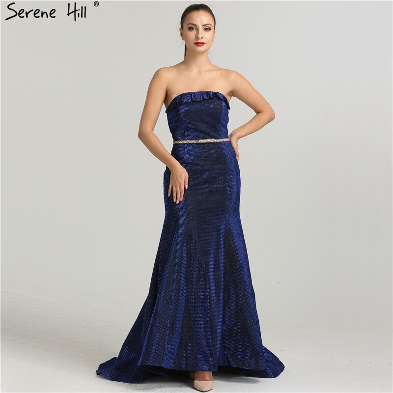 On Sale No Return No Refund Designer Strapless Sexy Evening Dresses  Mermaid  Fashion Long Dress Elegant Evening Real Photo LA6440