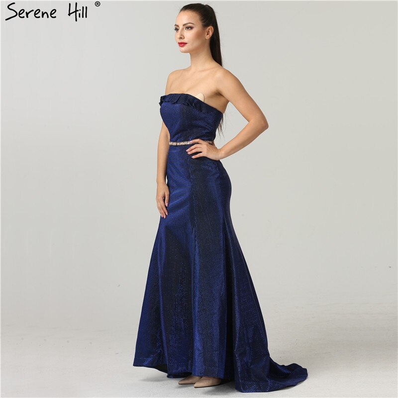On Sale No Return No Refund Designer Strapless Sexy Evening Dresses  Mermaid  Fashion Long Dress Elegant Evening Real Photo LA6440