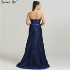 On Sale No Return No Refund Designer Strapless Sexy Evening Dresses  Mermaid  Fashion Long Dress Elegant Evening Real Photo LA6440