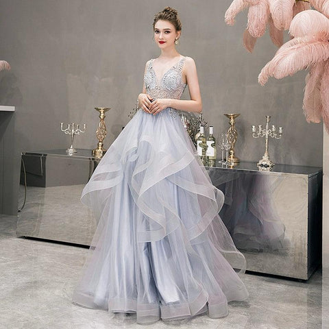 Vestido de noche sexy para mujer, corte A, vestido de fiesta, vestido formal con cuentas, sin mangas. 