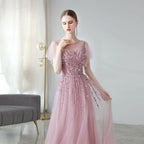 Vestidos de noche de corte A para mujer, vestidos de fiesta con cuentas, vestidos largos formales para mujer 