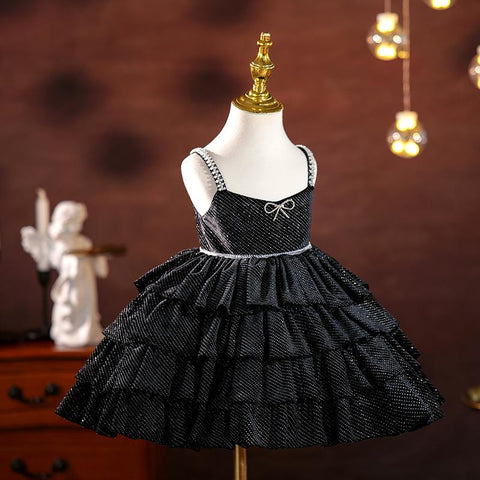 Vestido de lentejuelas para fiesta de primer cumpleaños de niña pequeña 