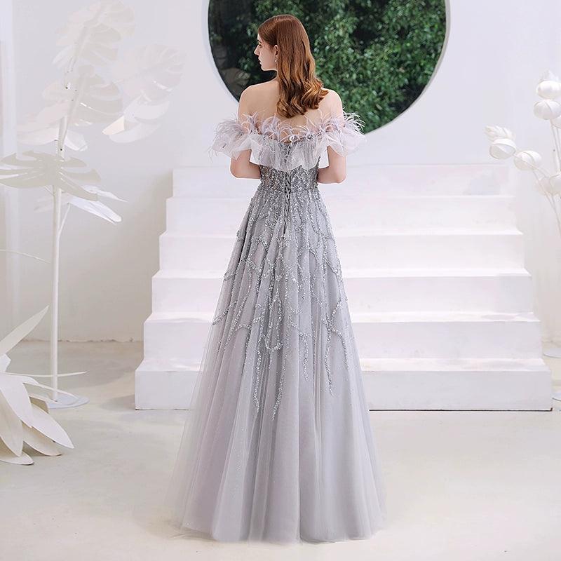 Baoleely Women's A-Line Evening Dress Beaded Sexy Prom Dresses Long Formal Dresses for Women