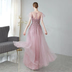 Vestidos de noche de corte A para mujer, vestidos de fiesta con cuentas, vestidos largos formales para mujer 