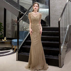 Vestidos de noche de sirena para mujer, vestidos de fiesta con cuentas, vestidos largos de gala 